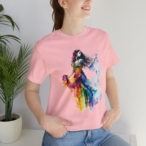 Rainbow Belly Dancer's Pose - Short Sleeve Tee
